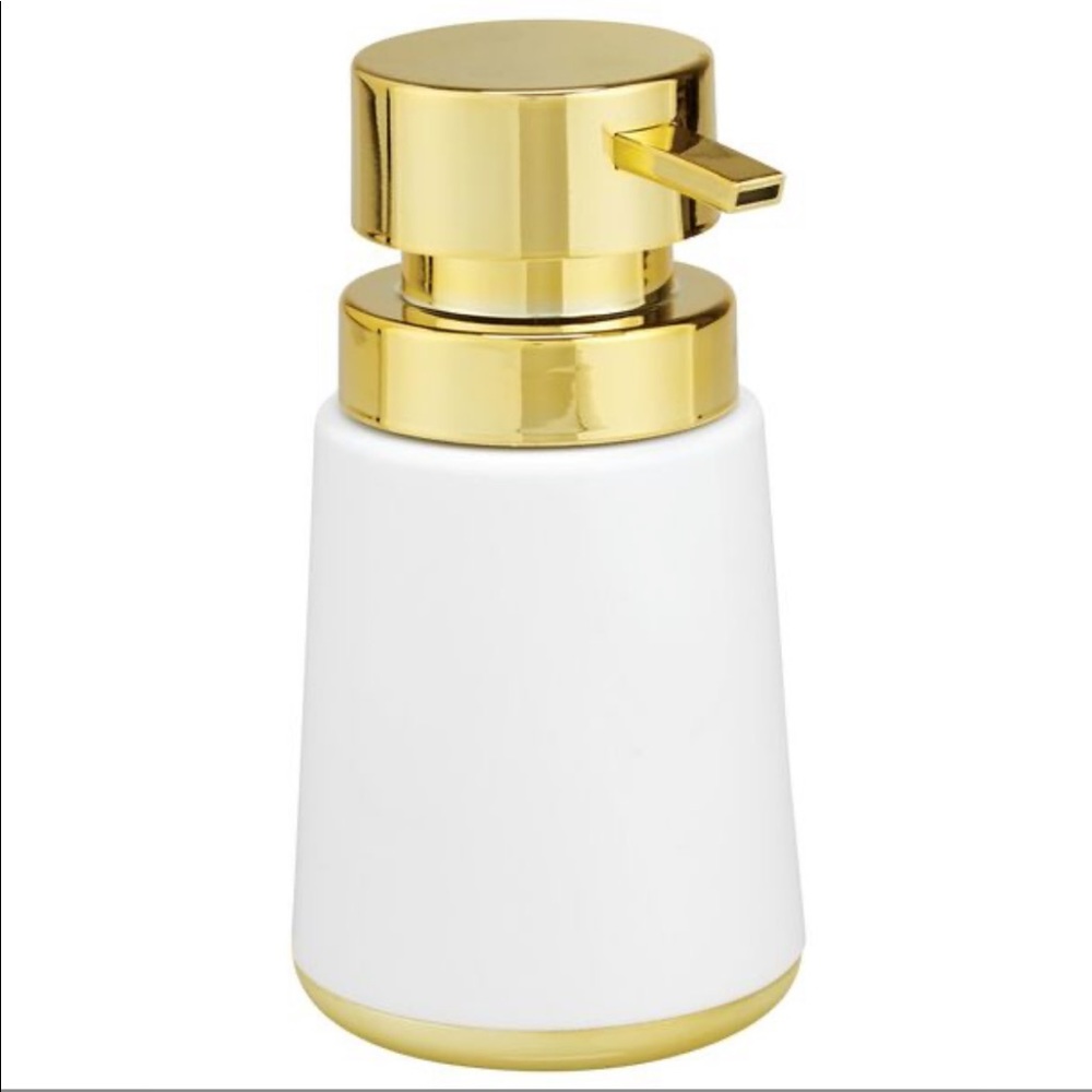 Gold and White Soap Dispenser